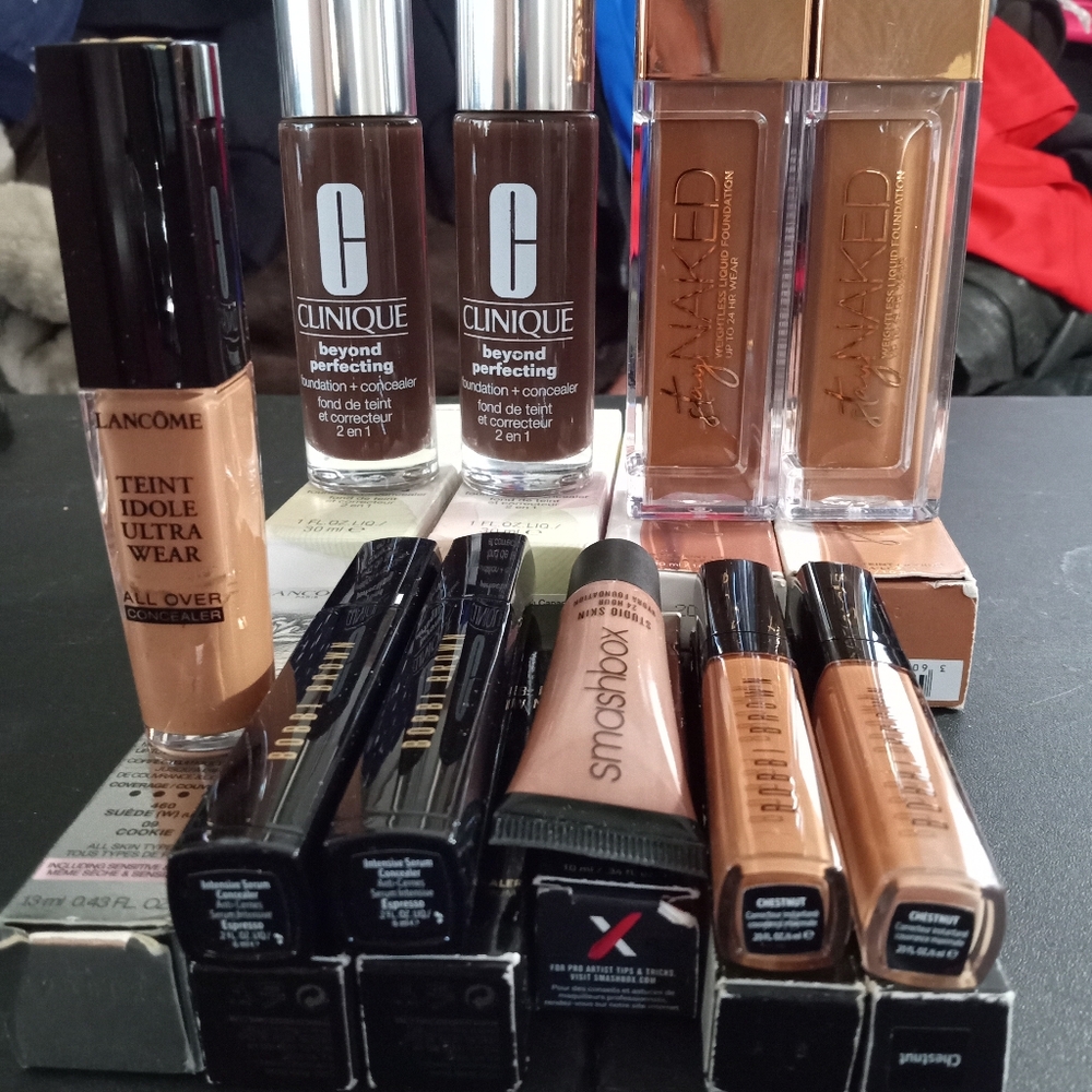 Lot of 10 High End Makeup Bundle Concealer & Foundation Warm Colors NEW